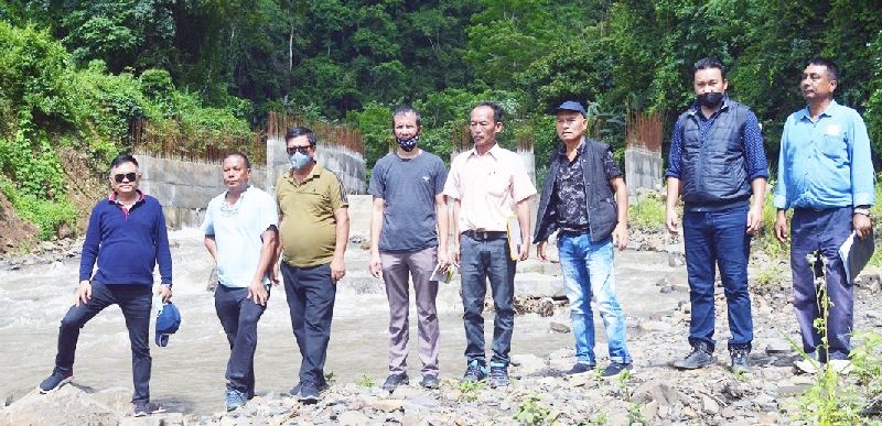 ACP Y Kikheto Sema and team during their visit to the integrated Nzu Valley Irrigation Project under Tseminyu subdivision held on July 15. (DIPR Photo)
